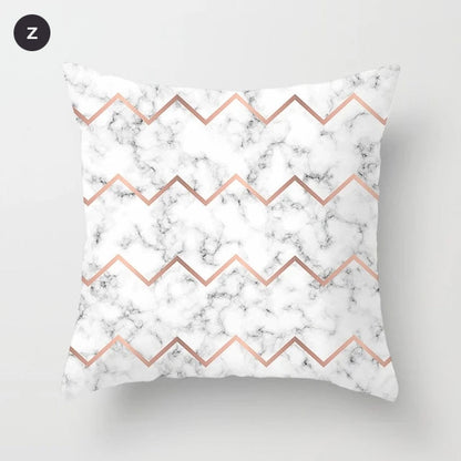 Nordic Style Marble Print Cushion Cases Colorful Pink Agate Thai Dye Geometric Cushion Covers For Modern Living Room Glam Home Decor