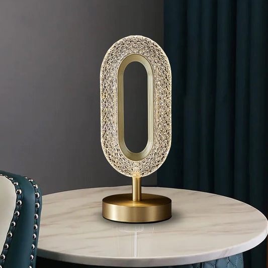 Oval LED Table Lamp For Luxury Living Room Decoration Glam Bedroom Accessories Bedside Table Lighting For Modern Home Office Desk Interior Decor