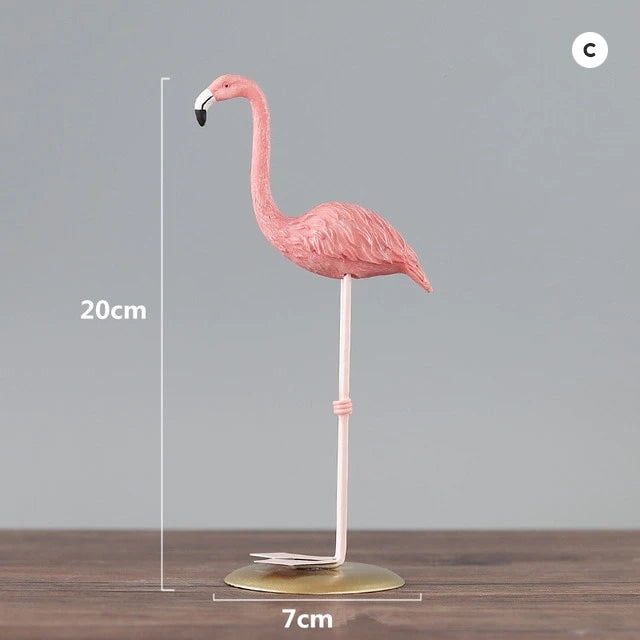Pink Flamingo Figurine Resin Miniature Animal Ornaments Statues For Home Decoration Wedding Party Valentines Gift Nordic Style Decoration 3 Styles