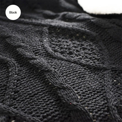 Plush Chenille Knitted Fleece Sofa Throw Extra Thick Blanket Cosy Bedspread Winter Fleece for Bedroom Sofa Throw For Living Room Chairs 2 Sizes 7 Colors