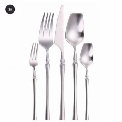  Premium Gold Cutlery Set High Quality Stainless Steel Knife Fork Spoon Sets For Dinner Table Gift Wedding Party Modern Luxury Dinnerware Essentials