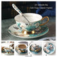 Premium Royal Classic Bone China Teacup Set With Saucer Spoon Luxury Regal Classic Retro Vintage Tea Cups For Kitchen Teaware Teacups 200ml