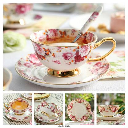 Premium Royal Classic Bone China Teacup Set With Saucer Spoon Luxury Regal Classic Retro Vintage Tea Cups For Kitchen Teaware Teacups 200ml