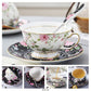Premium Royal Classic Bone China Teacup Set With Saucer Spoon Luxury Regal Classic Retro Vintage Tea Cups For Kitchen Teaware Teacups 200ml