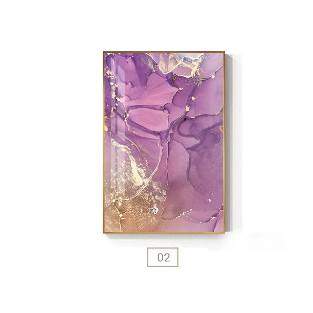 Purple Pink Abstracts Modern Contemporary Wall Art Fine Art Canvas Prints For Bedroom Living Room Office Glam Home Decor