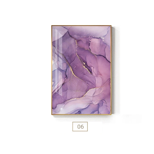Purple Pink Abstracts Modern Contemporary Wall Art Fine Art Canvas Prints For Bedroom Living Room Office Glam Home Decor