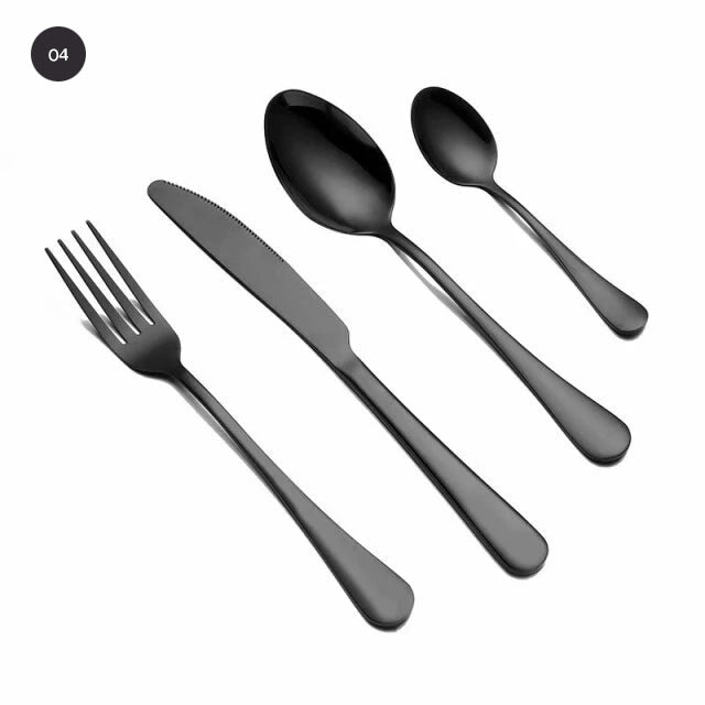 Rainbow Colored Cutlery Stainless Steel Knife Fork Spoon Modern Dinnerware Golden Silver Rose Gold Flatware Essential Contemporary Kitchen Accessories