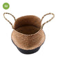 Rustic Rattan Sea Grass Flower Pots Storage Basket Natural Color Stylish Braided All Purpose Storage Bin Wicker Laundry Basket