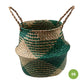 Rustic Rattan Sea Grass Flower Pots Storage Basket Natural Color Stylish Braided All Purpose Storage Bin Wicker Laundry Basket