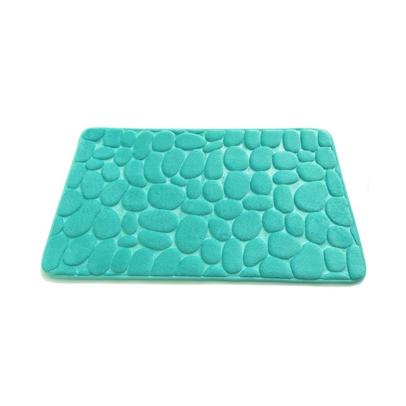 Coral Fleece Pebbles Bathroom Mat For Shower Room Washroom Memory Foam Water Absorption Non-Slip Padded Mat For Bath Room Assorted Colors