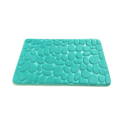 Coral Fleece Pebbles Bathroom Mat For Shower Room Washroom Memory Foam Water Absorption Non-Slip Padded Mat For Bath Room Assorted Colors