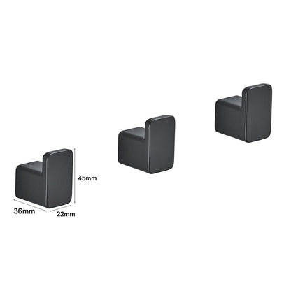 Modern Minimalist Matte Black Aluminum Clothes Hooks Wall Mounted Robe Hangers For Entrance Hall Bedroom Bathroom Coat Hooks