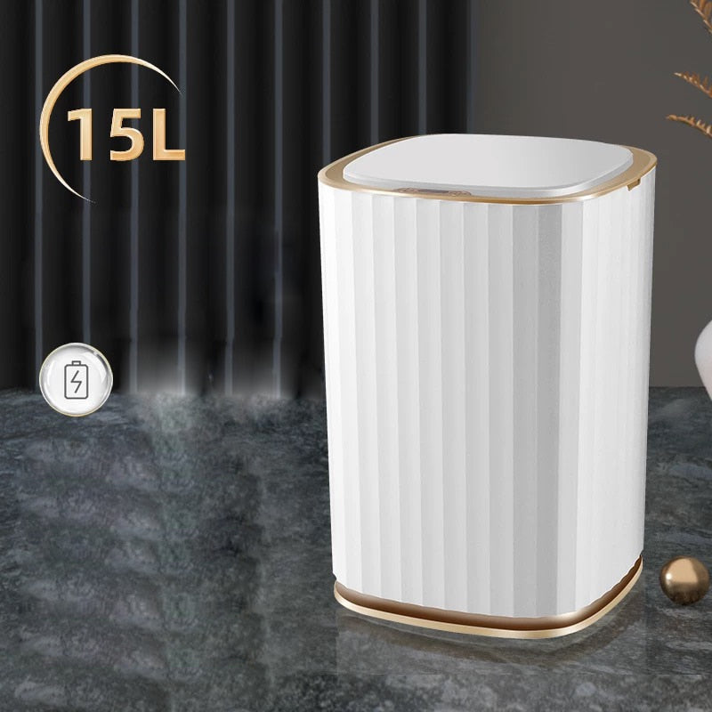 Automatic Opening Trash Bin For Bathroom Auto Sensing Garbage Can For Kitchen Light Luxury Stylish Smart Bin For Washroom Waste 7/9/12/15 Liters