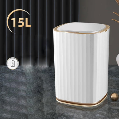 Automatic Opening Trash Bin For Bathroom Auto Sensing Garbage Can For Kitchen Light Luxury Stylish Smart Bin For Washroom Waste 7/9/12/15 Liters