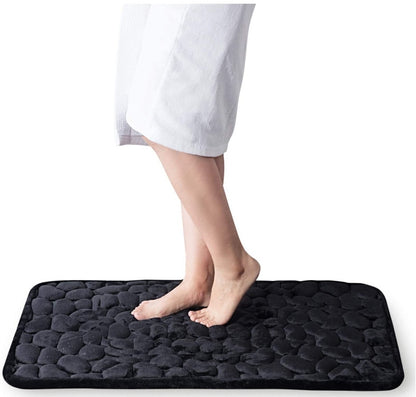 Coral Fleece Pebbles Bathroom Mat For Shower Room Washroom Memory Foam Water Absorption Non-Slip Padded Mat For Bath Room Assorted Colors