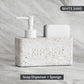 Modern Kitchen Soap Dispenser With Scrubber Housing Contoured Hand Finished Resin Block Hand Wash Liquid Pump Soap Dispenser For Kitchen