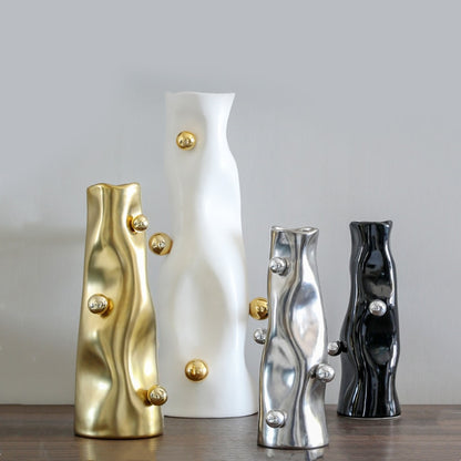 Modern Abstract Designer Vase For Table Mantelpiece Flower Arrangements Ornamental Ceramic Handicrafts For Contemporary Living Room Decor