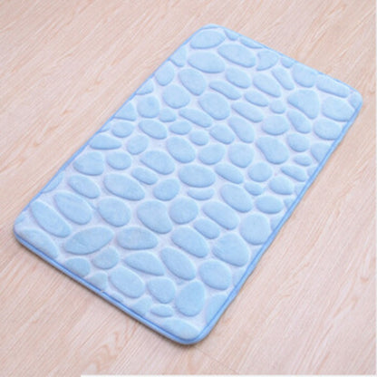 Coral Fleece Pebbles Bathroom Mat For Shower Room Washroom Memory Foam Water Absorption Non-Slip Padded Mat For Bath Room Assorted Colors