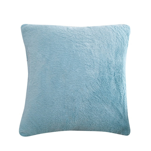 Soft Faux Fur Cushion Cover Sofa Throw Faux Rabbit Fur Cushion Case 45x45cm Pillow Cover For Sofa Settee Luxury Autumn Fall Winter Living Room Decor