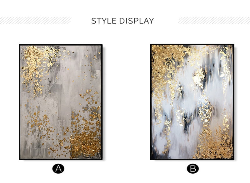 Abstract Luxury Designer Wall Art Fine Art Canvas Print Modern Fashion Glamour Golden Beige Picture For Luxurious Living Room Apartment Bedroom Decor
