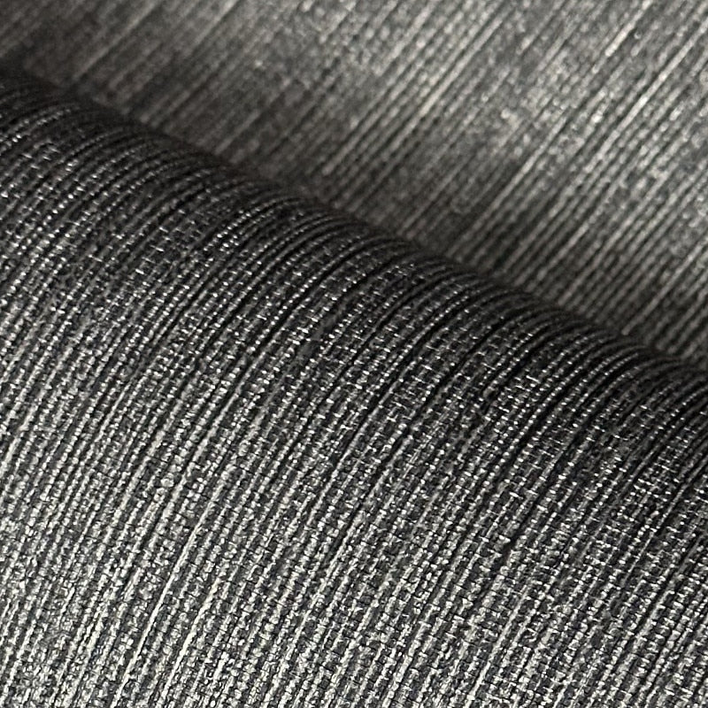 Modern Metallic Threads Wallpaper Dark Gray Solid Colors Faux Grasscloth Textured Vinyl Wall Covering For Modern Living Room Loft Office Contemporary Interiors