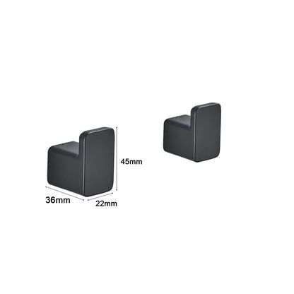 Modern Minimalist Matte Black Aluminum Clothes Hooks Wall Mounted Robe Hangers For Entrance Hall Bedroom Bathroom Coat Hooks