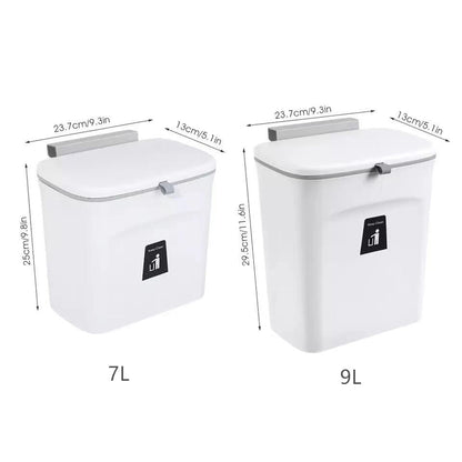 Modern Kitchen Waste Bin Multipurpose Trash Can Recycling Bin With Convenient Cabinet Door Hanging Bracket Or Self Adhesive Wall Mounting
