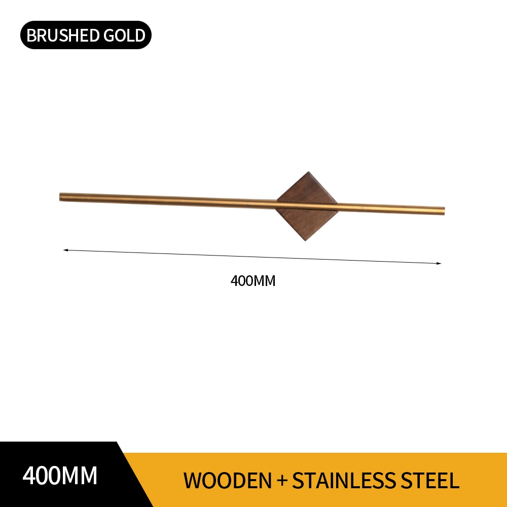 Minimalist Wood Steel Rod Bathroom Towel Rack Wall Mounted Adjustable Rail For Hanging Bath Towels Available In Black Brushed Gold