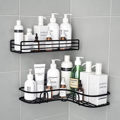 Minimalist Metal Wire Rack Bathroom Shelf For Shampoo Cosmetics Metal Shelving Corner Shelf For Bath Room Washroom Shower Room Kitchen Shelving
