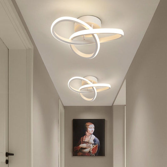 Curvy Infinite Loop LED Chandelier Ceiling Light Fixtures For Entrance Hall Foyer Landing Living Room Bedroom Corridor Lights & Lighting