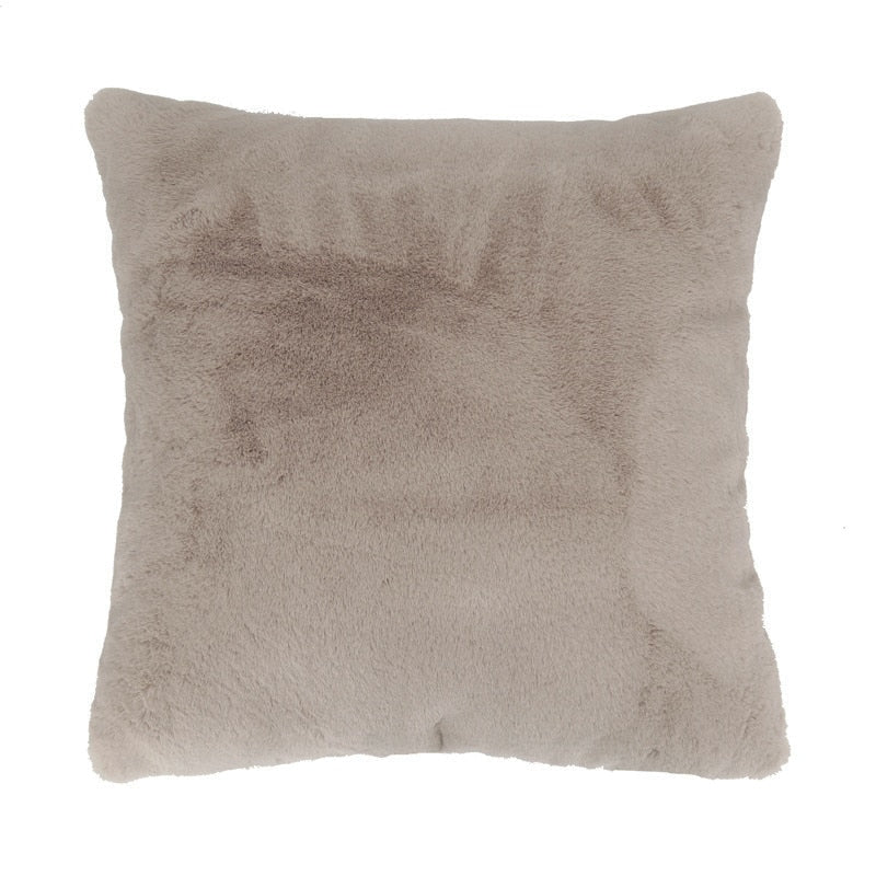 Soft Faux Fur Cushion Cover Sofa Throw Faux Rabbit Fur Cushion Case 45x45cm Pillow Cover For Sofa Settee Luxury Autumn Fall Winter Living Room Decor