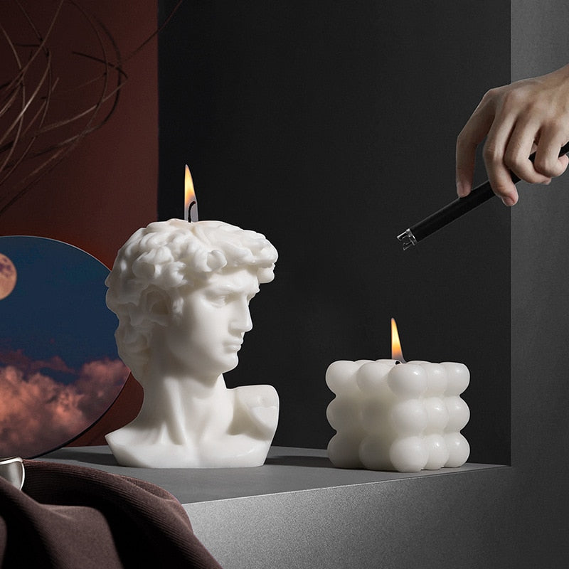 Exquisite Nordic Style David Bust Scented Candles - Handcrafted Renaissance Luxury for Your Home Decor