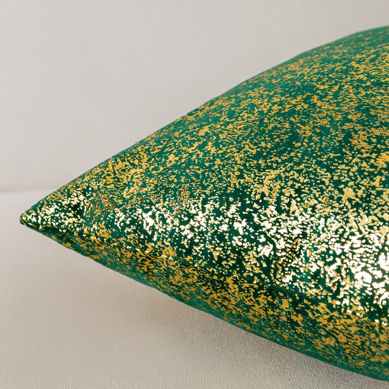 Luxury Fashion Golden Specked Velvet Cushion Cases 45x45cm For Living Room Sofa Covers For Settee Cushions Case Glam Home Interior Decor
