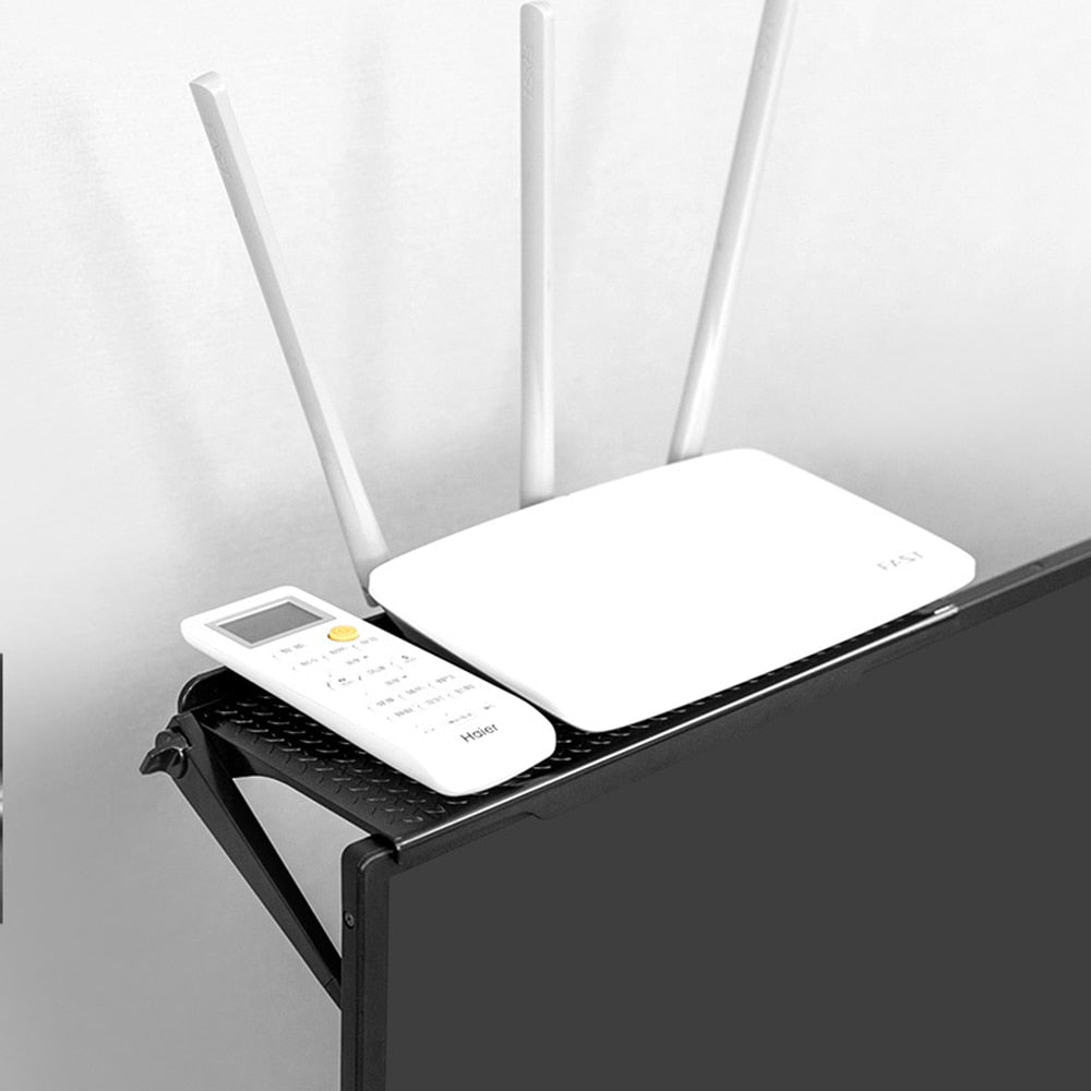 TV Top Storage Rack For WiFi Router Remote Control Adjustable Shelf Stand Gadget Organizer For Living Room Home Office Tidy