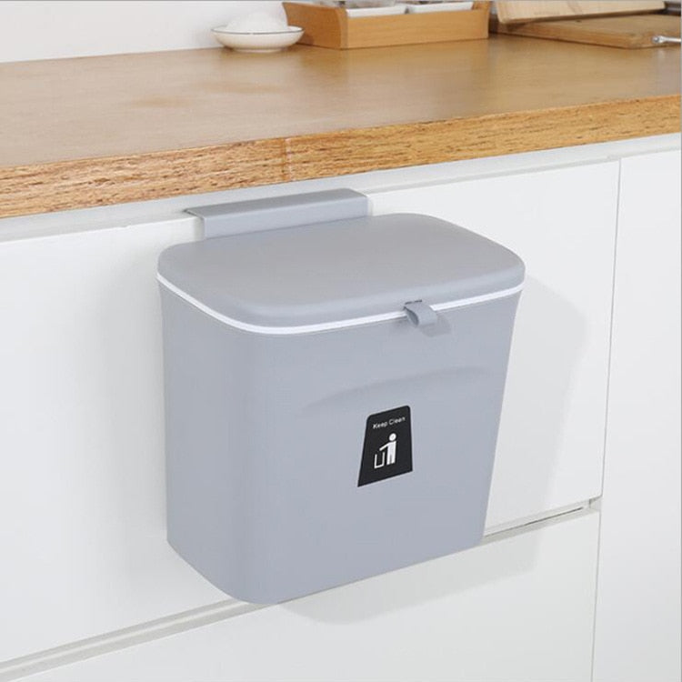 Modern Kitchen Waste Bin Multipurpose Trash Can Recycling Bin With Convenient Cabinet Door Hanging Bracket Or Self Adhesive Wall Mounting