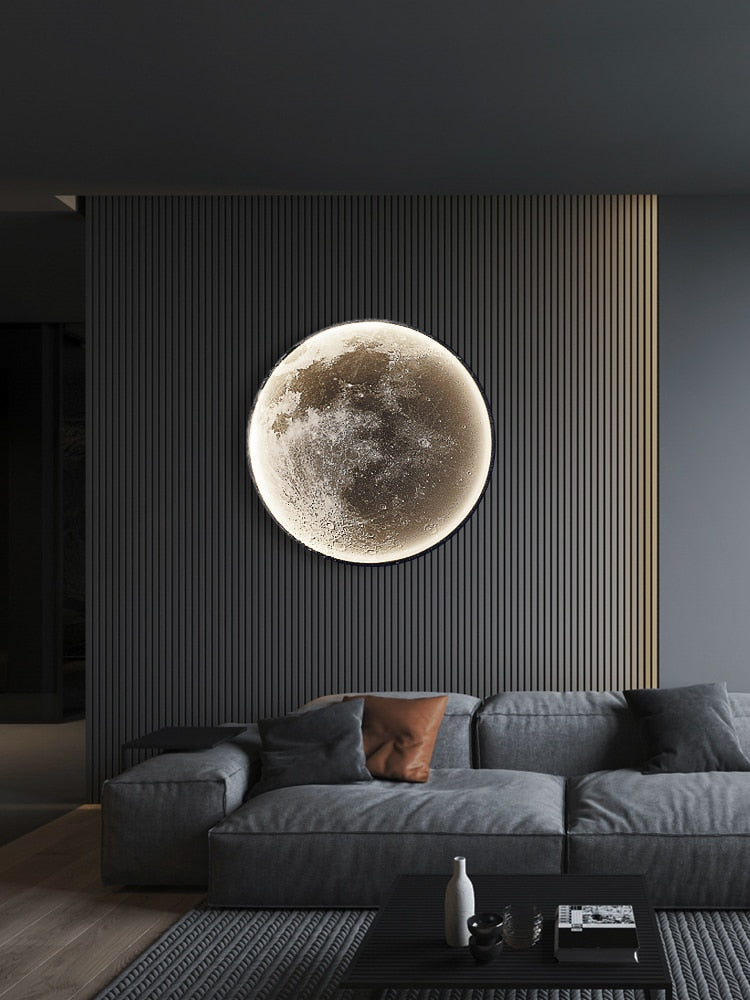 Moon Wall Lamp Living Room Background Wall Lamp Creative Trendy Lunar Decoration For Bedroom
