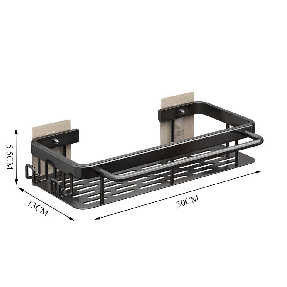 Modern Space Aluminium Kitchen Sink Storage Rack For Towel Soap Sponge Cleaning Dishwashing Utensil Handy Tidy Kitchen Sink Organizer Shelf