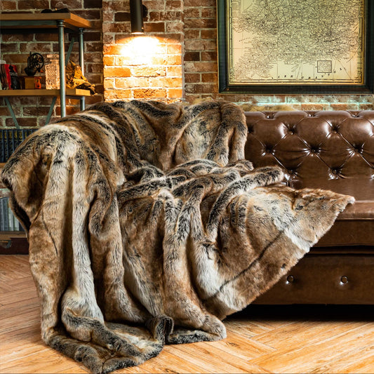 Luxury Soft Faux Fur Sofa Throw Thick Plush Furry Blanket For Bedroom Living Room Essential Winter Soft Furnishings Home Decor