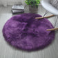Soft Plush Shaggy Round Faux Sheepskin Rugs For Living Room Hotel Room Bathroom Mat Circular Area Mats Purple Gray White Pink Bedroom Rug