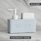 Modern Kitchen Soap Dispenser With Scrubber Housing Contoured Hand Finished Resin Block Hand Wash Liquid Pump Soap Dispenser For Kitchen
