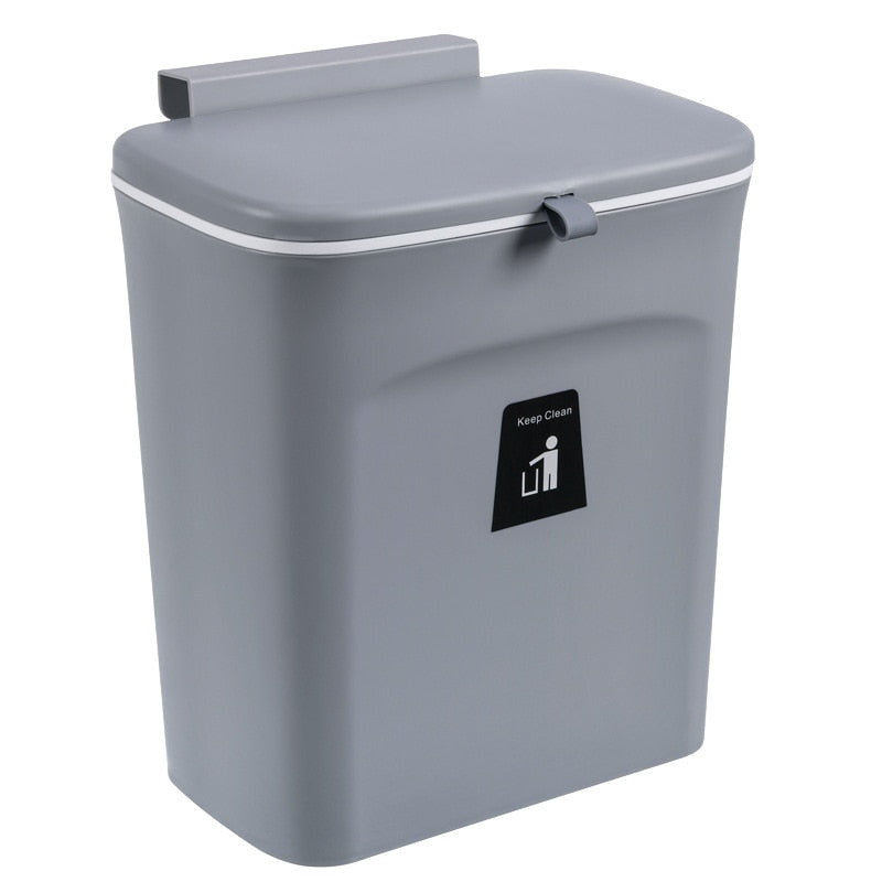 Modern Kitchen Waste Bin Multipurpose Trash Can Recycling Bin With Convenient Cabinet Door Hanging Bracket Or Self Adhesive Wall Mounting