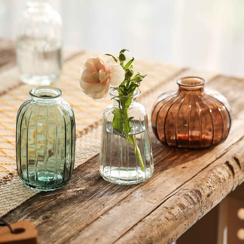 Mini Hydroponics Simple Stained Glass Vase For Simple Flowers or Aromatherapy - A Modern Stylish and Elegant Home Decor Piece
