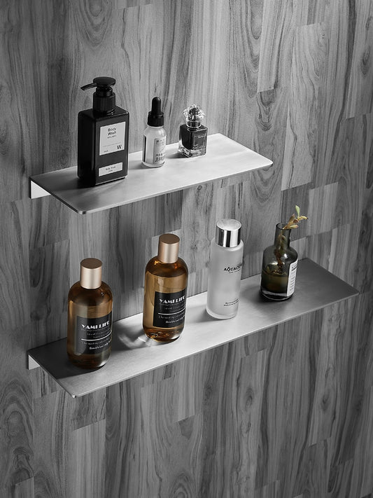 Modern Minimalist Grade 304 Stainless Steel Shelf For Bathroom Kitchen Or Workshop Chromed / Brushed Finish 20/30/40/50CM