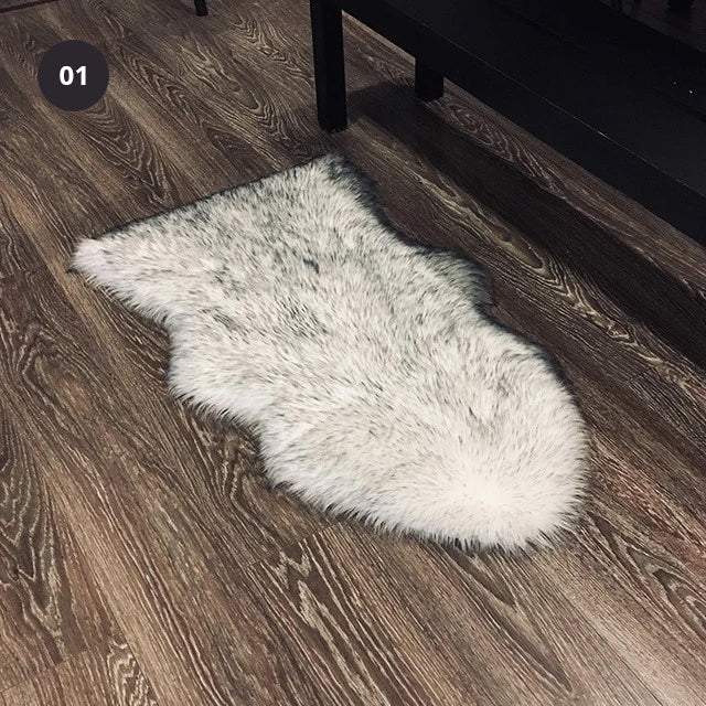 Shaggy Sheepskin Fluffy Rug Faux Fur Carpet Mat For Living Room Bedroom Bath Rug Washable Realistic Decorative Faux Fur Rug