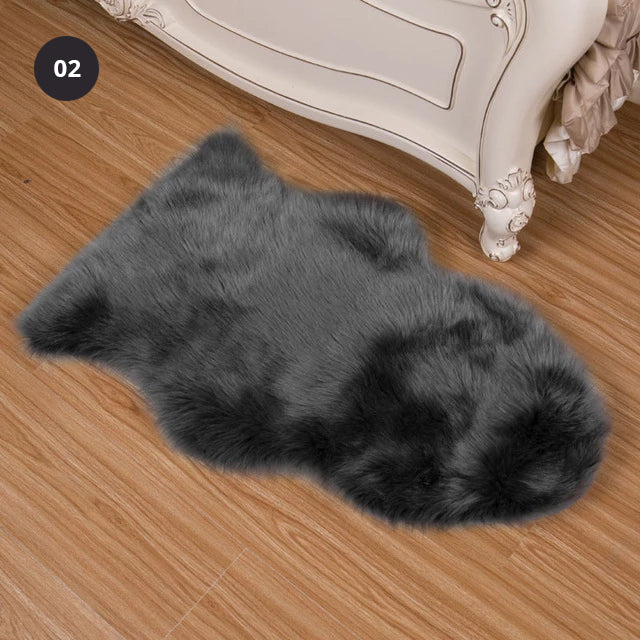 Shaggy Sheepskin Fluffy Rug Faux Fur Carpet Mat For Living Room Bedroom Bath Rug Washable Realistic Decorative Faux Fur Rug