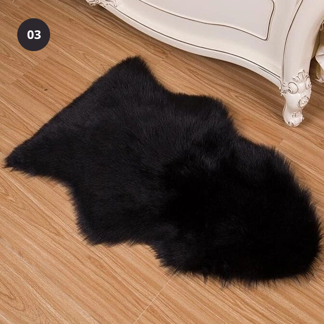 Shaggy Sheepskin Fluffy Rug Faux Fur Carpet Mat For Living Room Bedroom Bath Rug Washable Realistic Decorative Faux Fur Rug