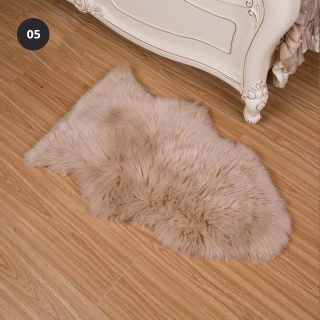 Shaggy Sheepskin Fluffy Rug Faux Fur Carpet Mat For Living Room Bedroom Bath Rug Washable Realistic Decorative Faux Fur Rug