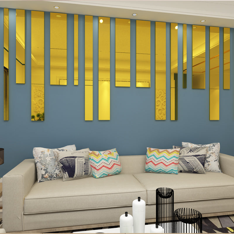 Simple Mirrored Lines Acrylic Wall Decals Sticky-Back Removable Wall Stickers For Creative Artistic DIY Home Art Loft Apartment Wall Decor 10pcs