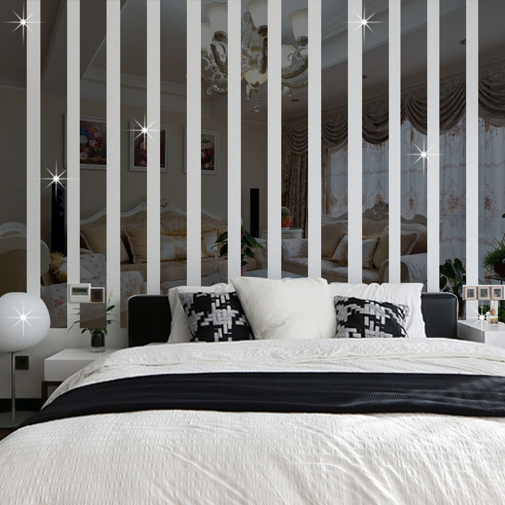 Simple Mirrored Lines Acrylic Wall Decals Sticky-Back Removable Wall Stickers For Creative Artistic DIY Home Art Loft Apartment Wall Decor 10pcs