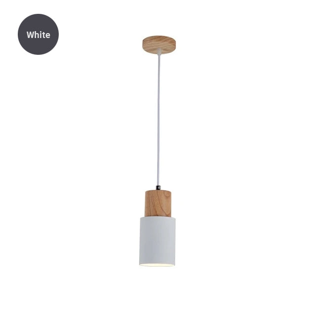 Simple Nordic Wood & Aluminum Pendant Lamps For Kitchen Bar Restaurant Diner Hanging Lights Minimalist Style Pastel Colored Light Fittings For Home/Office